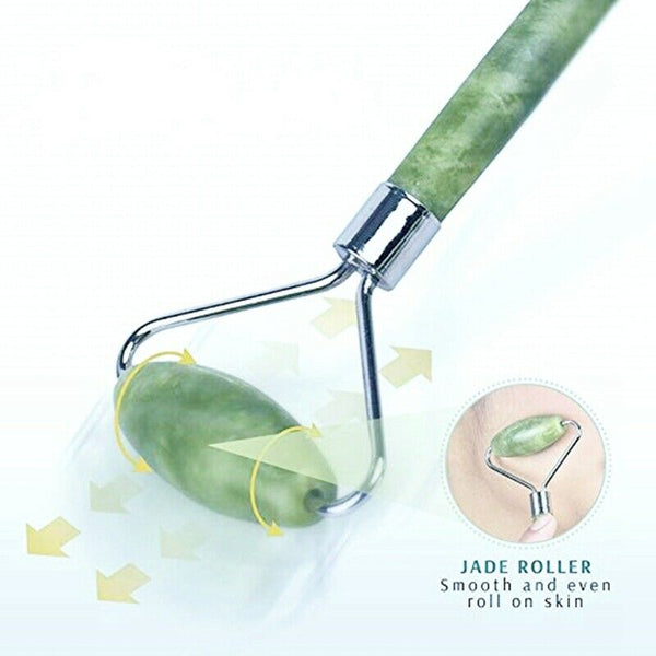 1PC Natural Facial Beauty Massage Tool Jade Wheel Face-Lift Massager Relaxa Q9V8