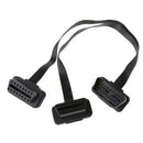 16 Pin OBD2 Male To Double Female Splitter Flat Thin Connector Extension C AZL