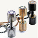 Dumbbell Pendant Bodybuilding Fitness Necklace Small Size Black Crossfit Ba