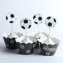 24pcs / lot The Football World Paper Cupcake Wrappers Toppers For Kids Part V9E7