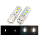 Mini Pocket USB LED Night Light 3 LEDs 5V Bulb Lamp for Reading Warm White