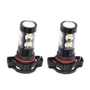 2 Piece 6000K 50W White H16 PS24W 5202 High Power LED Fog Driving Light Bulb