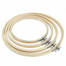 4 Pieces Round Embroidery Hoop Set Bamboo Circle Cross Stitch Hoop Ring For