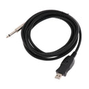 Guitar Bass 6.35mm Jack to USB Link Connection Instrument Cable Adapter