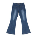 Women Fashion High-Rise Wide Leg Flared Jeans Retro Bell Bottom Jeans Denim