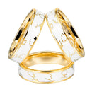 Enamel Silk Scarves Ring Pin Women's Scarf Accessories 3 Rings Sash Chiffon
