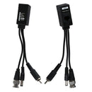 1 Pair 3 in 1 Plug BNC Male to RJ45 Audio Video Power Balun Transceiver for