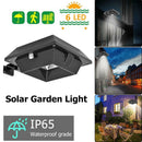 6LED Solar Light Outdoor Motion Sensor Garden Yard Wall Lamp (Cold White)  A