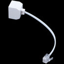 RJ11 6P4C phone splitter 1 male 2 female - white