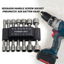 14pcs Strong Sleeve Wrench Hexagonal Handle Screw Sleeve Pneumatic Bits