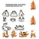 8pcs Christmas Biscuit Mold Stainless Steel Plunger Kitchen Home Accessory