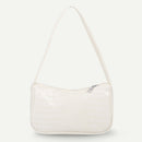 Retro Alligator PU Leather Handbag Women Casual Totes Shoulder Bag (Beige)
