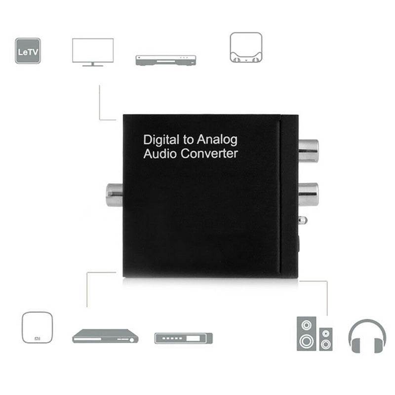 Digital Optical Toslink Coaxial signal to Analog L/R RCA Audio Adapter Converter