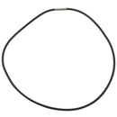 3mm Black Rubber Cord Necklace with Stainless Steel Closure - 18 Inch Q4Y3