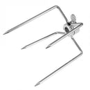 2Pcs Bbq Forks Iron Chrome Platingrotisserie Forks Spit Charcoal Chicken Gr U4N9
