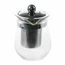 350mL Heat-resistant Clear Glass Teapot Stainless Steel Infuser Flower Tea