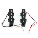 2Pcs 4 String Bridge Pickup Black for Jazz Bass Replacement