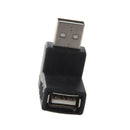 Black Right Angle USB 2.0 Type A Male to Female Adapter Connector