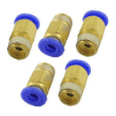 5PCS 1/8" PT Male Thread to 4mm Tube Push in Connect Straight Quick Fitting