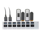 7 Ports USB 3.0 Hub AC Power Adapter Cable with On/Off Switch for PC Laptop