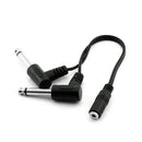 3.5mm 1/8'' Stereo Female To 2x 6.35mm 1/4'' TS Mono Male Y Splitter Cable