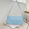 Fashion Alligator PU Handbags Women Solid Underarm Shoulder Bags (Blue)
