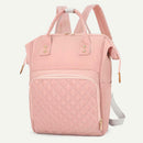 Pure Color Mommy Travel Backpacks Nylon Large Maternity Nappy Bags (Pink)