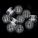 Bobbin Box Storage With 25 Empty Bobbins For Sewing Machine Clear Case Spools LJ