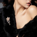 Chic Flower Crystal Enamel Brooch Clothing Pin Suits Dress Banquet Gift A