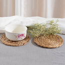 2pc Natural Water Hyacinth Weave Placemat Round Braided Rattan Tablemats Pl