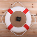 35cm Nautical Decor, Seaside Life Ring Buoy, Wall Clock, Home Hanging Red