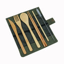 Green Wooden Outdoor Travel Portable Cutlery Set Student Environmental ProteR1X1