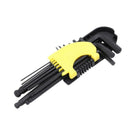 1X(9Pcs/Set Durable Reinforced Toughened Metric Ball End Hex Hex Key Wrench