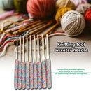 9pcs Aluminum Crochet Set Ceramic Handle Knitting Needles Kit Weaving Tools