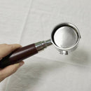 Coffee Bottomless Portafilter ,Dosing Ring Espresso Coffee Funnel ,Wooden Handle