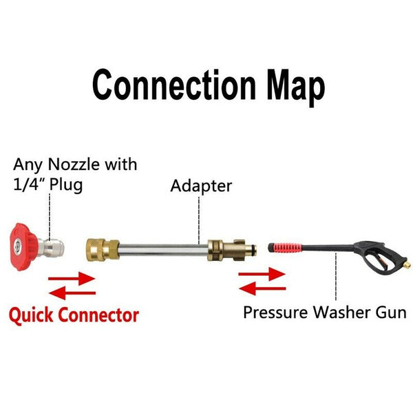 6.9 Inch High Pressure Car Washing Washer-Gun Adapter With 1/4 Inch Female