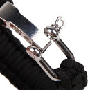 New Black ParaCord Rope Outdoor Survival Bracelet Camping Steel Shackle Buc