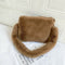 Women Plush Messenger Bag Big Capacity Fluffy Shoulder Handbags (Brown)