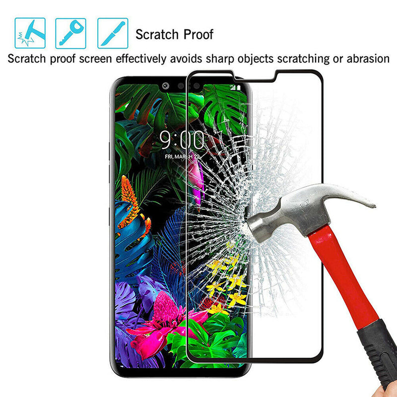 2-PACK 9H Tempered Glass Film Display Protector Full Cover For LG G8 ThinQ