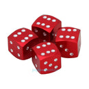 4x Aluminum Alloy Dice Style Car Tire Tyre Wheel Valve Stem Caps Dust Covers Red