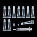 10 X 8ml Lip Gloss Balm Clear Empty Tubes Cosmetic Containers+3pcs Syringes Kit