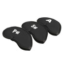 Black Set of 11pcs Golf Club Putter Iron Head Cover Case Protector Sleeve