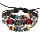 Boho Handmade Weave Bracelet Multi-layer Beads Leather Charm Bangle Jewelry A