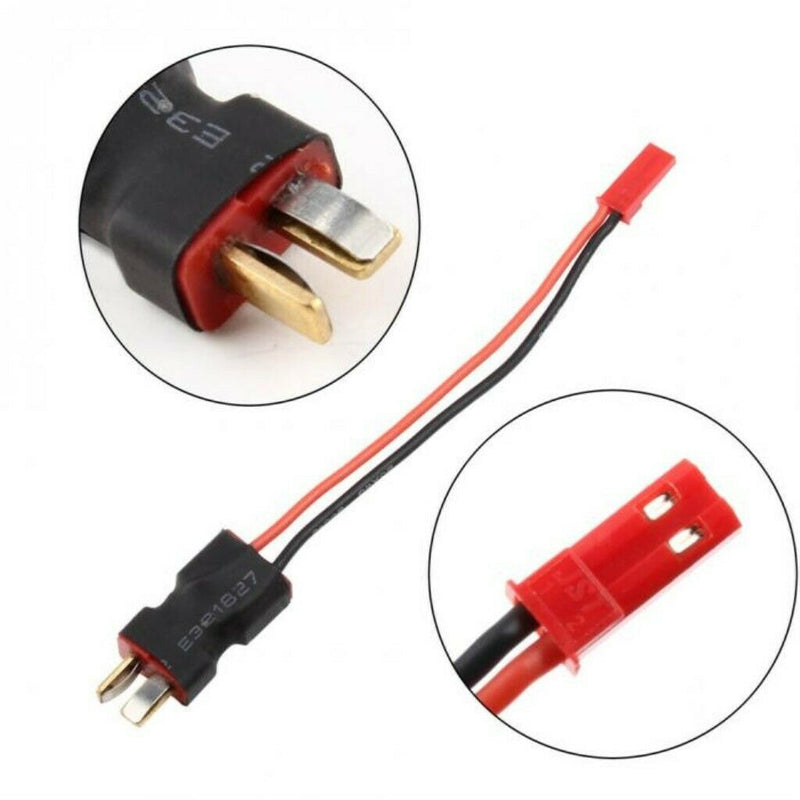 2pcs Deans T Connector Adapter with Male JST Plug Cable for RC Auto Battery