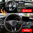 Universal Real Leather DIY Car Steering Wheel Cover Auto Protection Needle 38cm