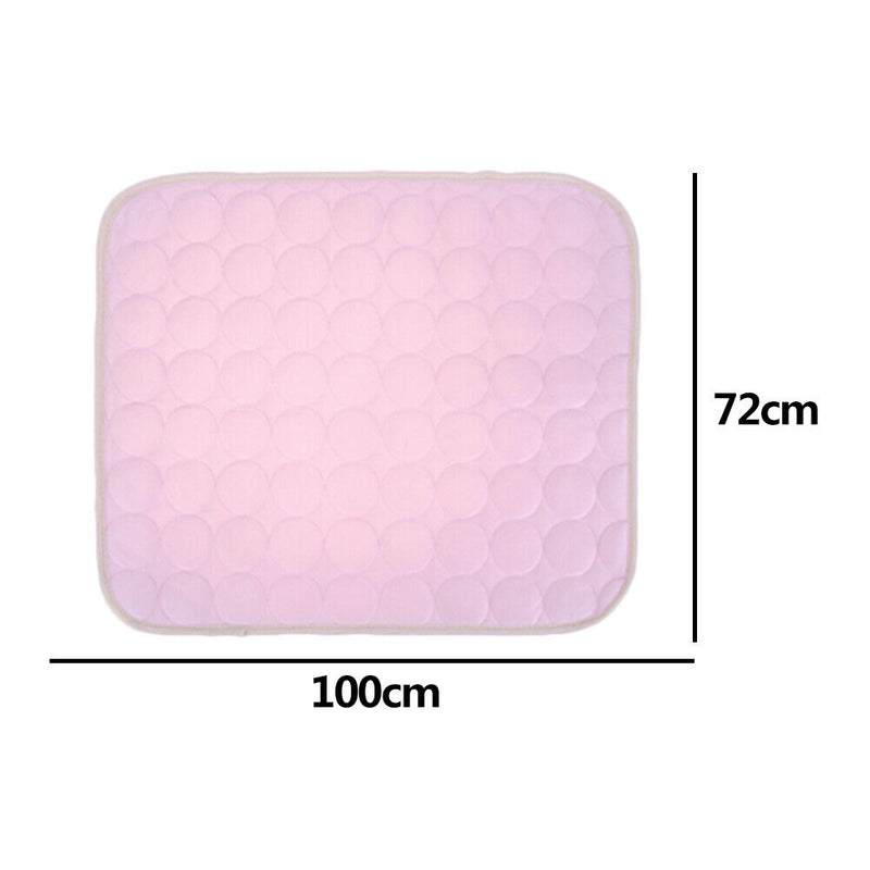 Summer Pet Cooling Ice Mat Cat Puppy Dog Sleeping Blanket Cushion (Pink XL) A