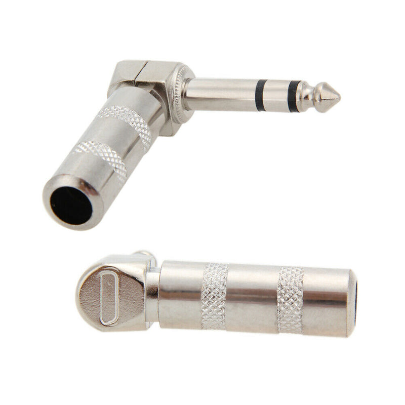 2pcs Right Angle Male Stereo Phone Plug Guitar Cable Audio Connector