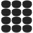 12Pcs 1Oz Black Aluminum Tin Jars Round Screw Lid Containers Empty Metal St