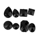 100pcs Black Acrylic Rhinestone Flatback Sew On Dress Decor DIY Mixed Styles