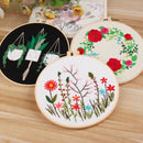 1 set Embroidery Hanging Picture Beginners Starter Kit Cross Stitch with Hoop